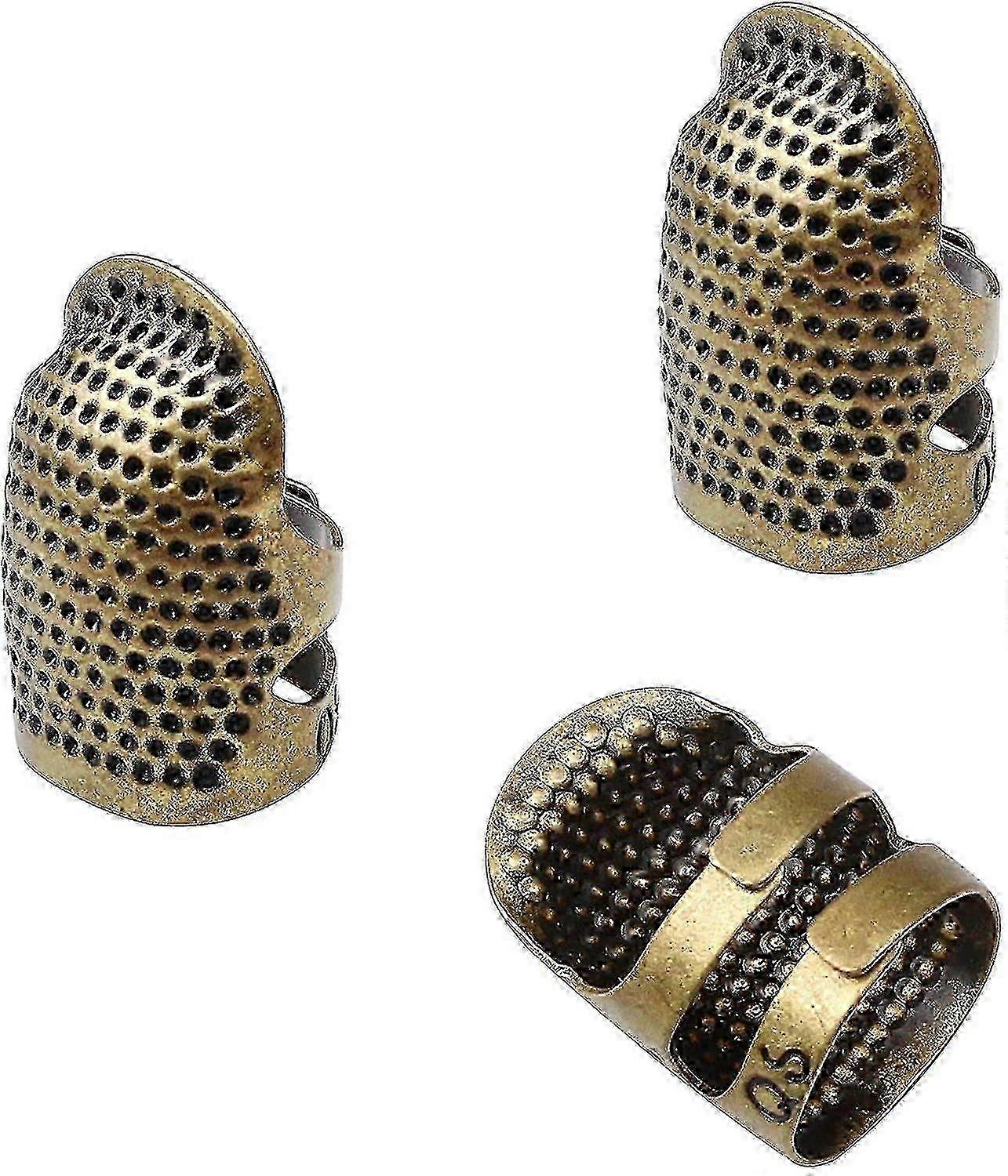 3 Pieces Adjustable Non-slip Copper Thimble Sewing Thimble Thimble ...