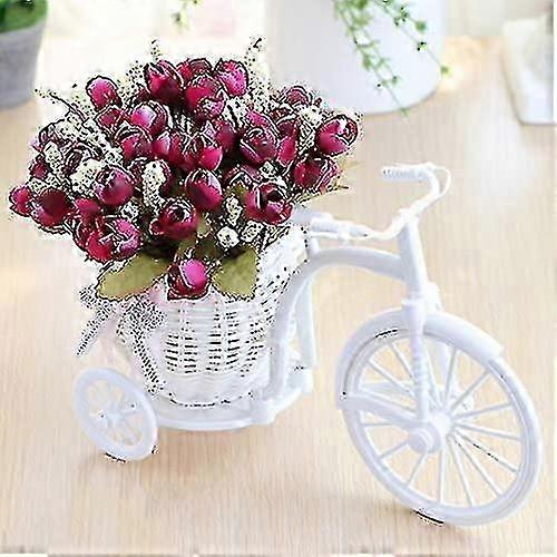 Bicicletta Fiore Artificiale Decor Pianta Stand Nostalgico Bicicletta...
