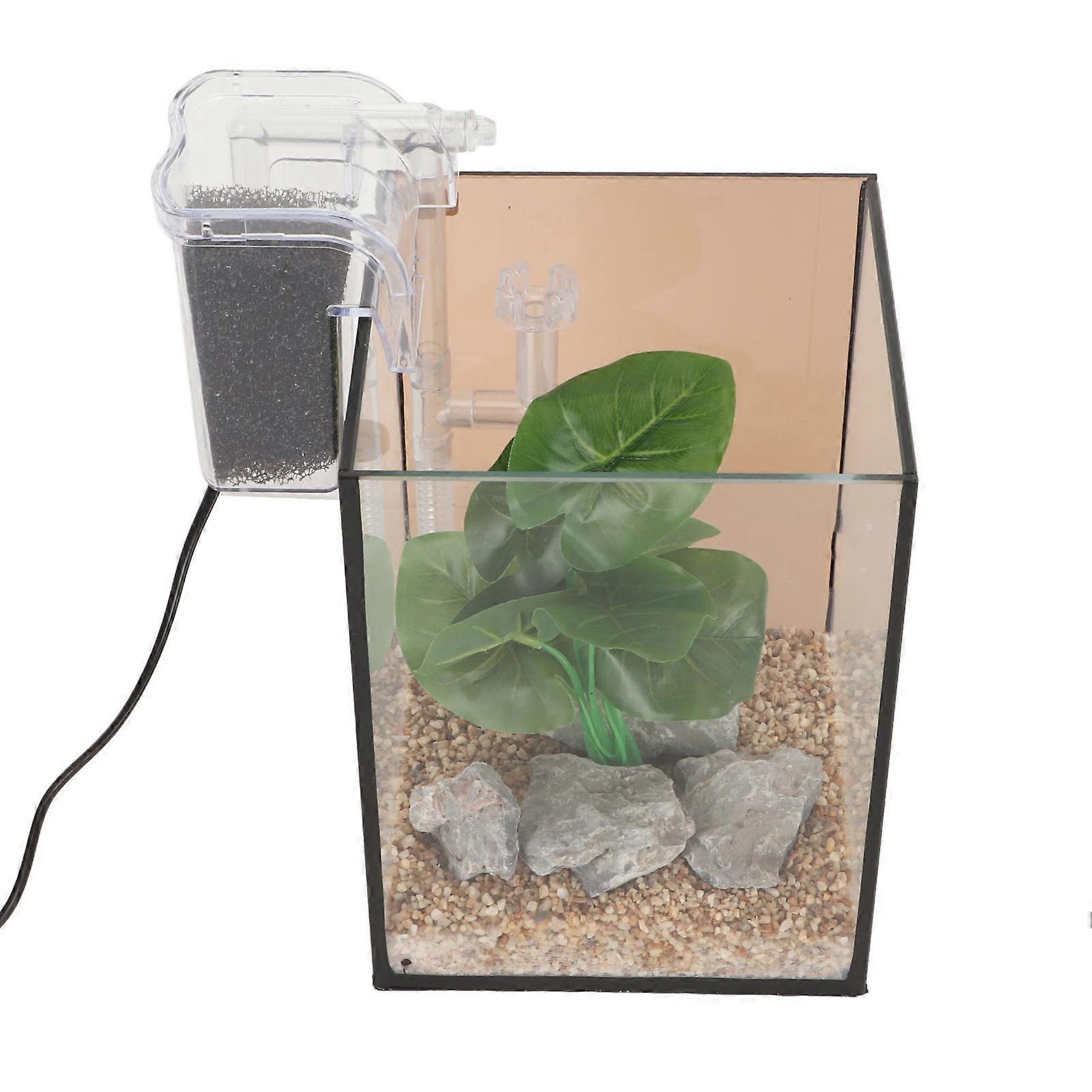 Desktop Small 3-in-1 Clear Aquarium Kit with Filter & LED Light
