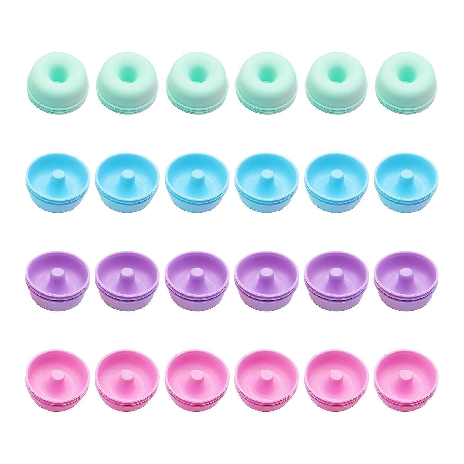 Pack of 24 Silicone Baking Molds for Muffins Doughnuts Nonstick Flexible Cake Pan Family Use Easy Demolding Tool Multicolor
