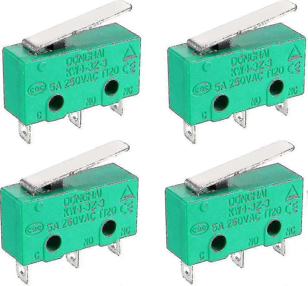 Kw4-3z-3 Micro Limit Switch Spdt No Nc 3 Terminals Momentary Short Straight Lever Type Green(green)(4pcs) TY