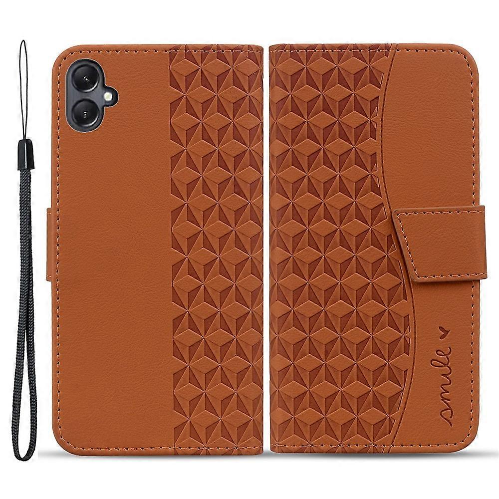 Compatible For Samsung Galaxy A05 4G Case PU Leather Rhombus Pattern Stand Function Phone Cover