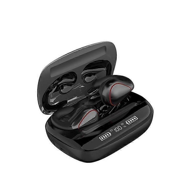 Wireless ear clip bone conduction earphones Bluetooth 5.0 IPX5 waterproof(Black)