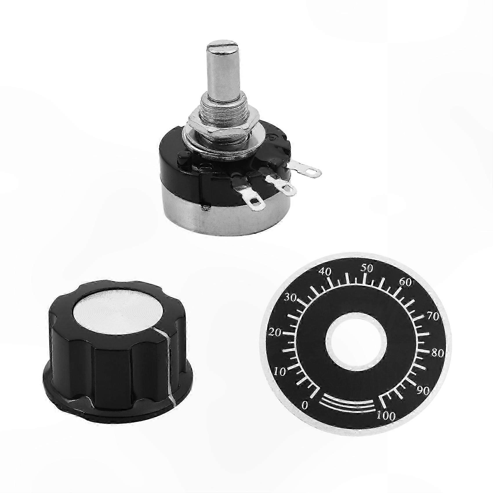 10K Ohm Carbon Rotary Potentiometer with Knob, 20mm Diameter Variable Resistor for DIY Electronics Projects