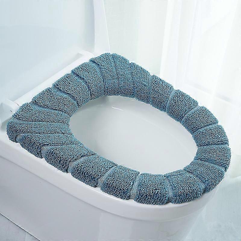 2pcs Winter Warm Toilet Seat Cover Washable Bathroom Toilet Pad Cushion Mat Closestool