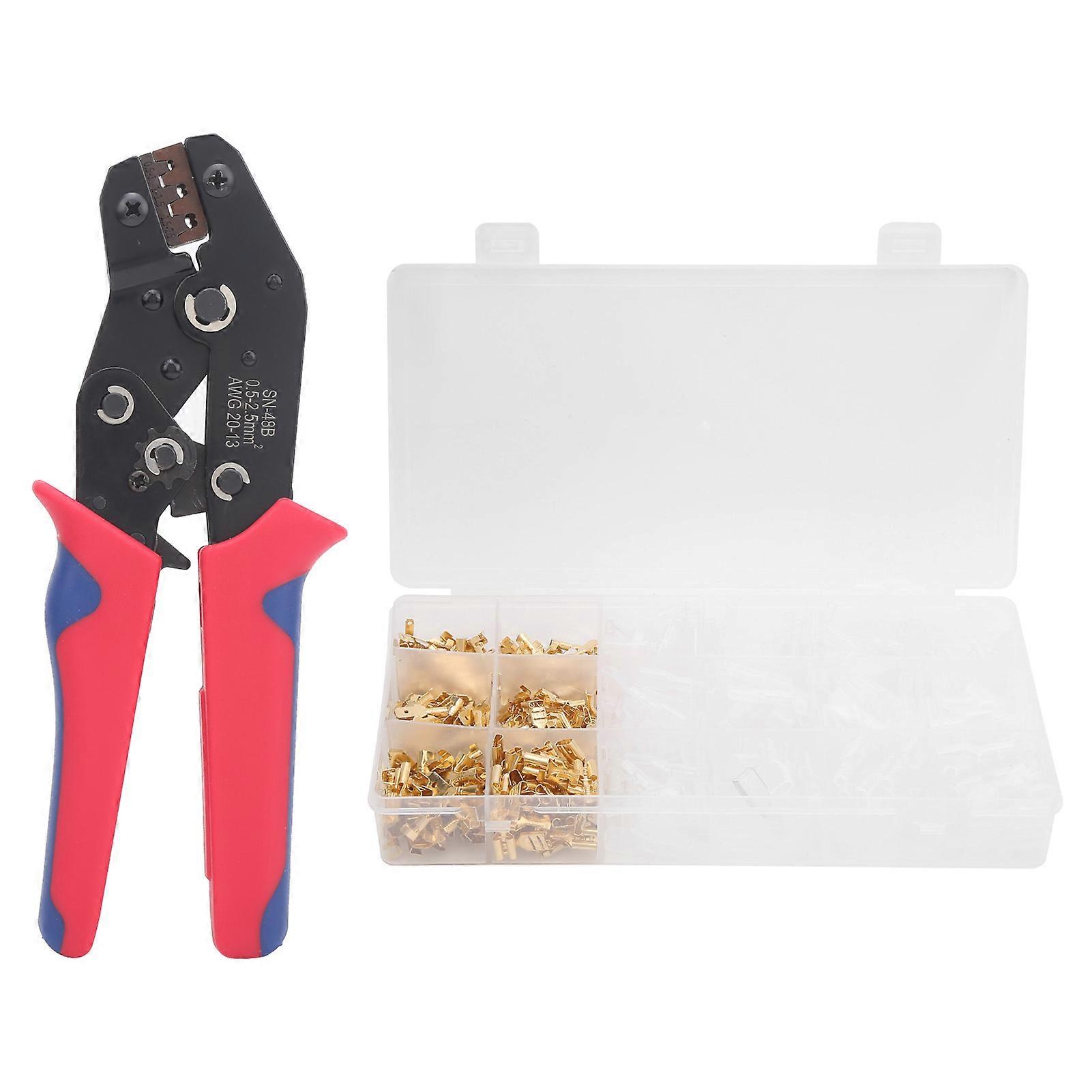 600Pcs Cold Pressed Terminal Pliers Set 2.8/4.8/6.3mm Wire Crimping