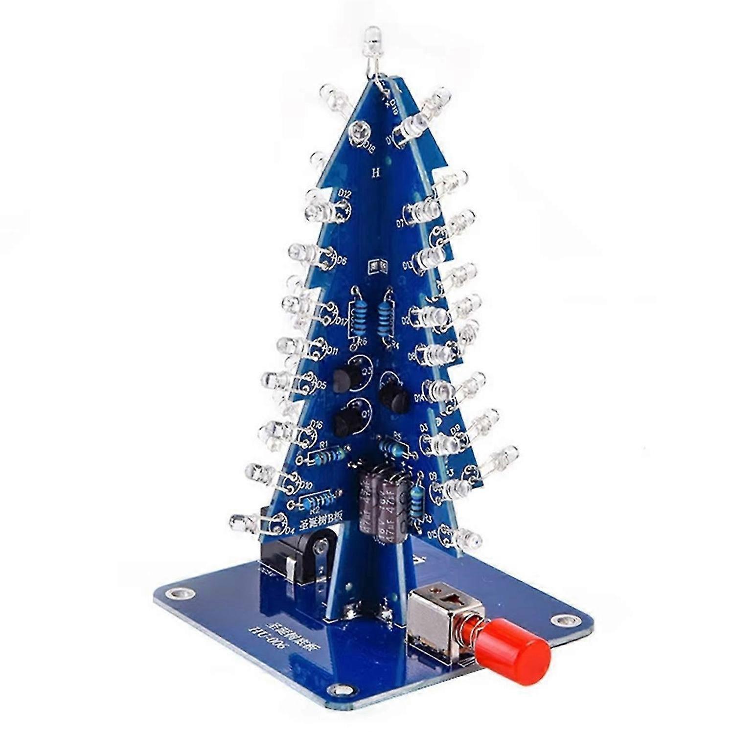 RGB LED Flashing Christmas Tree DIY Kit Electronics Soldering Colorful 3D Xmas Tree DIY Kit for Soldering Practice