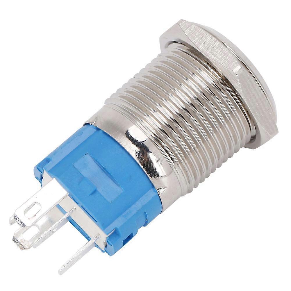 2pcs 16mm Reset Momentary Push Button Switch 5 Pin Blue LED