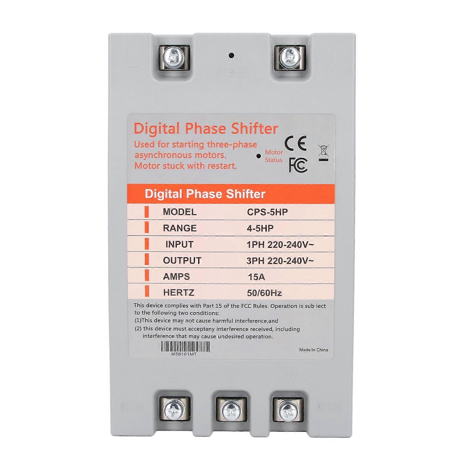 Single-phase to three-phase digital phase converter, 4 to 5 horsepower, 2.2 to 3.7 kW, 220-240 VAC