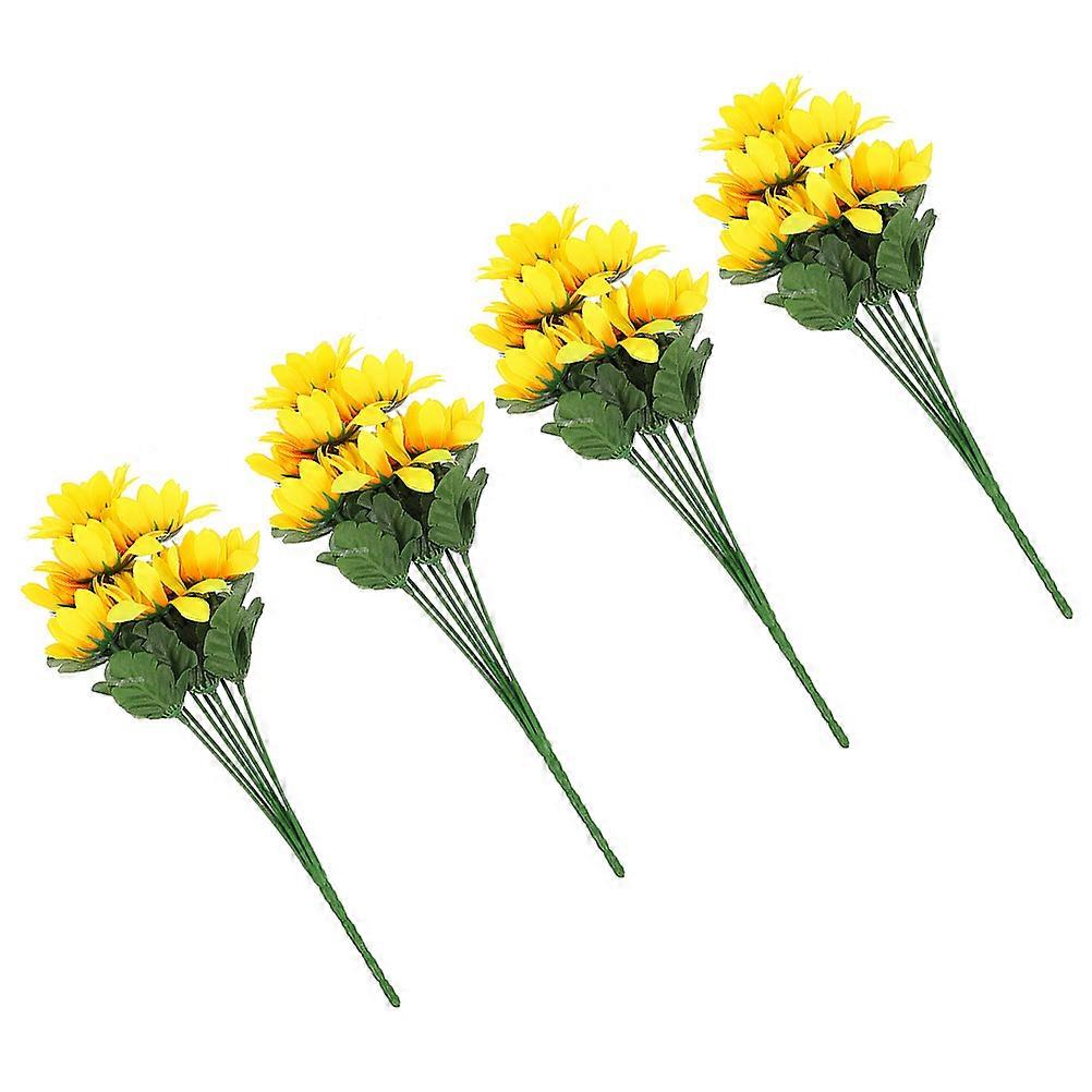 Creative Sunflower Bouquet Decors for Party Use 8 Bunches of Simulation Sunflower Bouquets