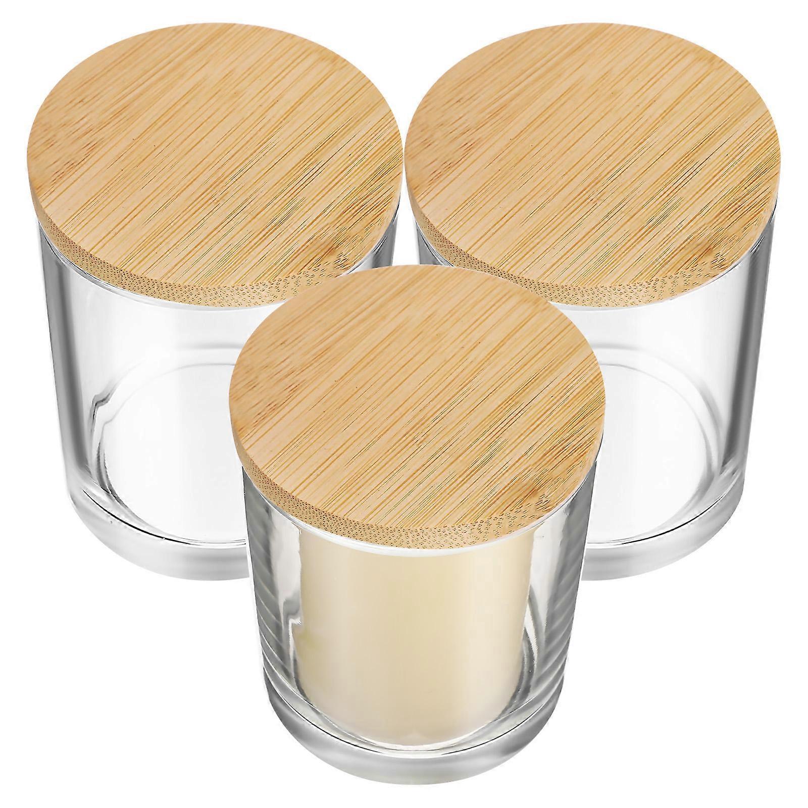 Small Candle Jars Clear Glass Jars for Candle Making with Lids 9Pcs