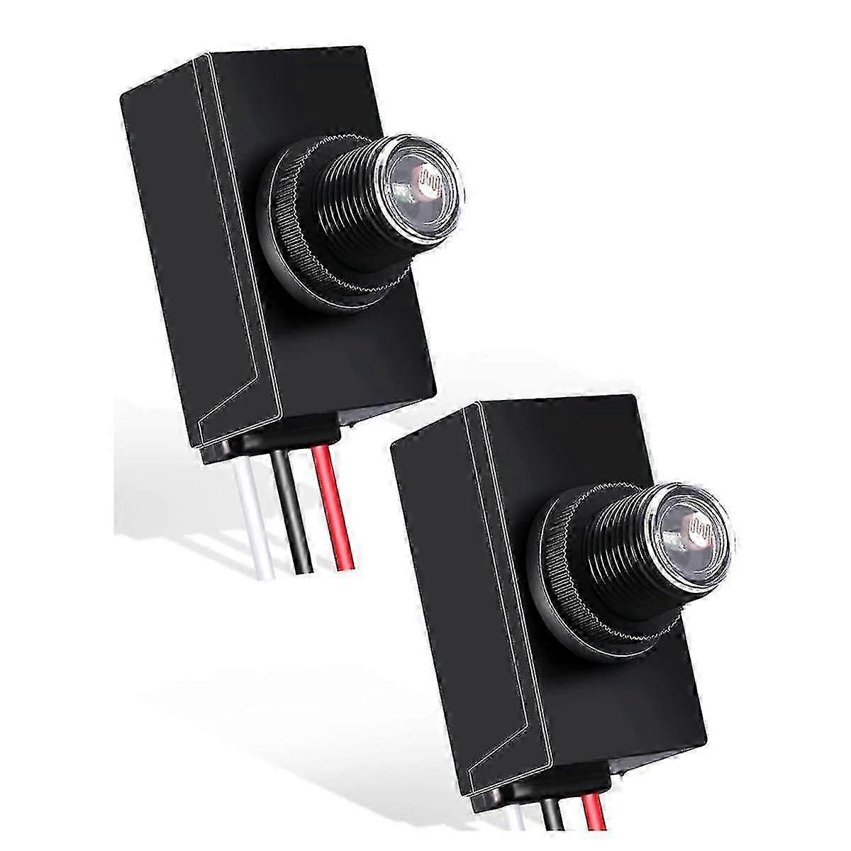 Dusk to Dawn Photocell Sensor 120-277V Auto-On/Off Outdoor Light Switch (2-Pack)