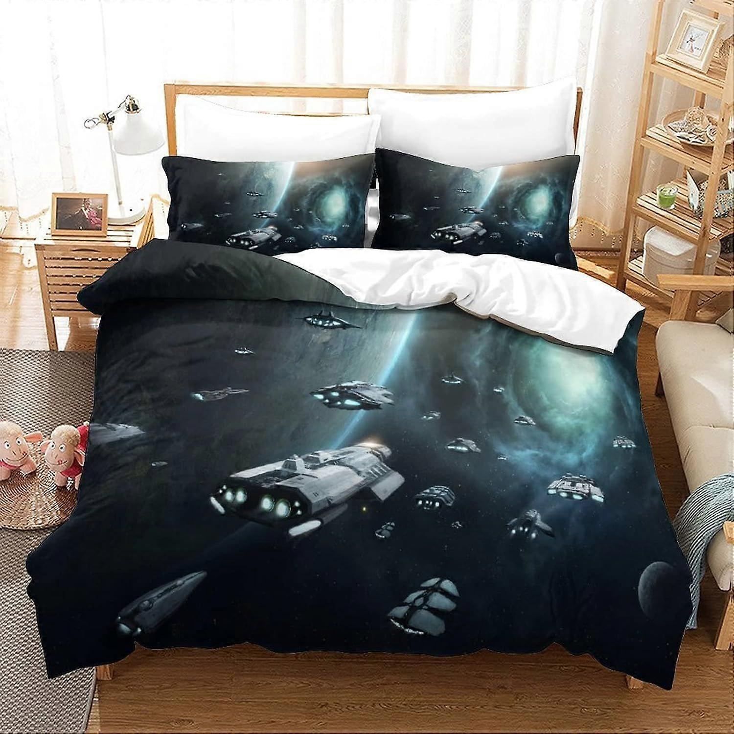 3D Star Wars Drukowana poszewka na kołdrę Zestaw pościeli Łatwa pielęgnacja i super miękka mikrofibra z zamkiem błyskawicznym z poszewkami na poduszki Poszwa na kołdrę dla dzieci Nastolatki Dorośli 140