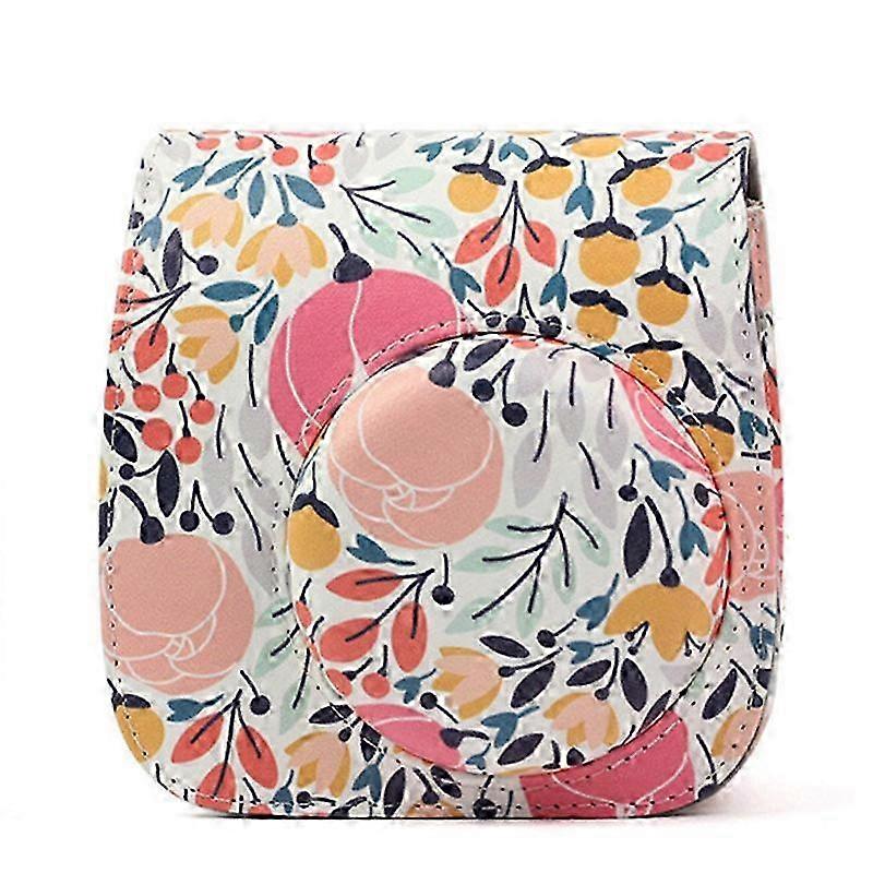 Shoulder Camera Bag Protective Case Colorful Forest Patterns Leather Camera Bag for Fujifilm Instax Mini 8/ MINI8+/ 9