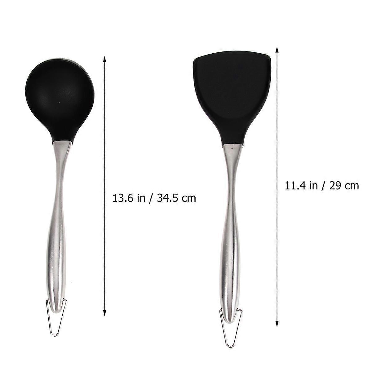 Stainless Steel Cooking Utensils Set for Kitchen with Long Handle Assorted Color for Food Serving 2Pcs