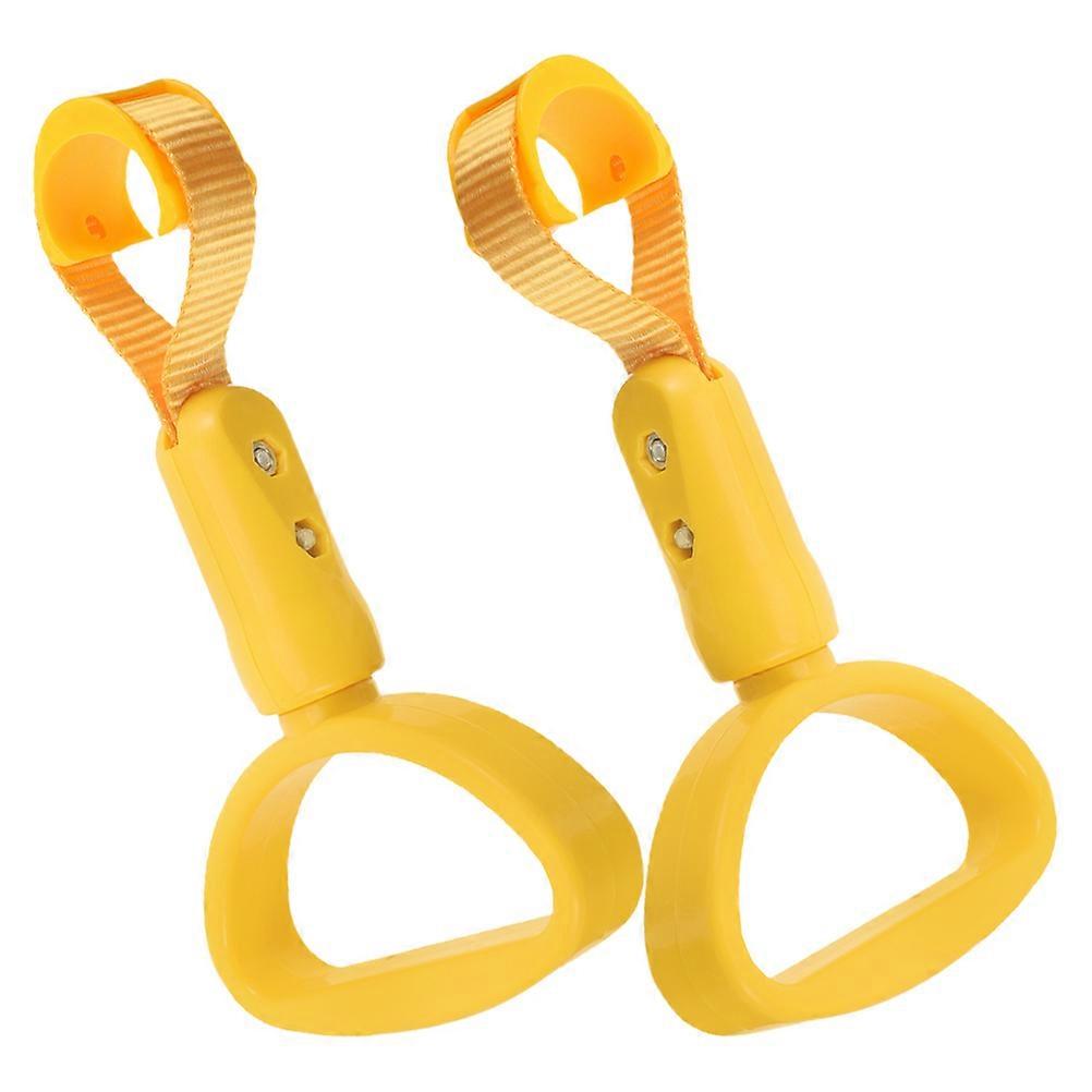 Yellow Car Safety Strap Semicircle Hand Ring for Subway Use 2Pcs