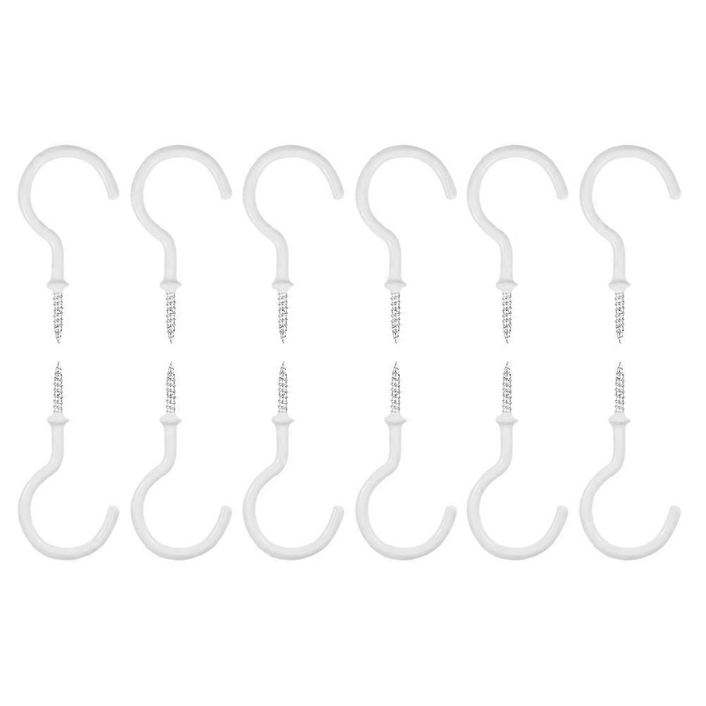 Stainless Steel Ceiling Hooks Screw in Hooks for Hanging 12Pcs White