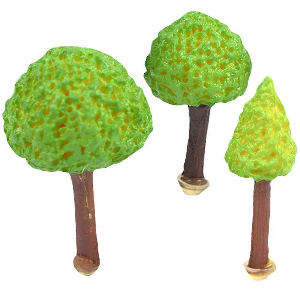 Micro Landscape Tree Ornaments Resin Bonsai Decorations for Decor 15Pcs