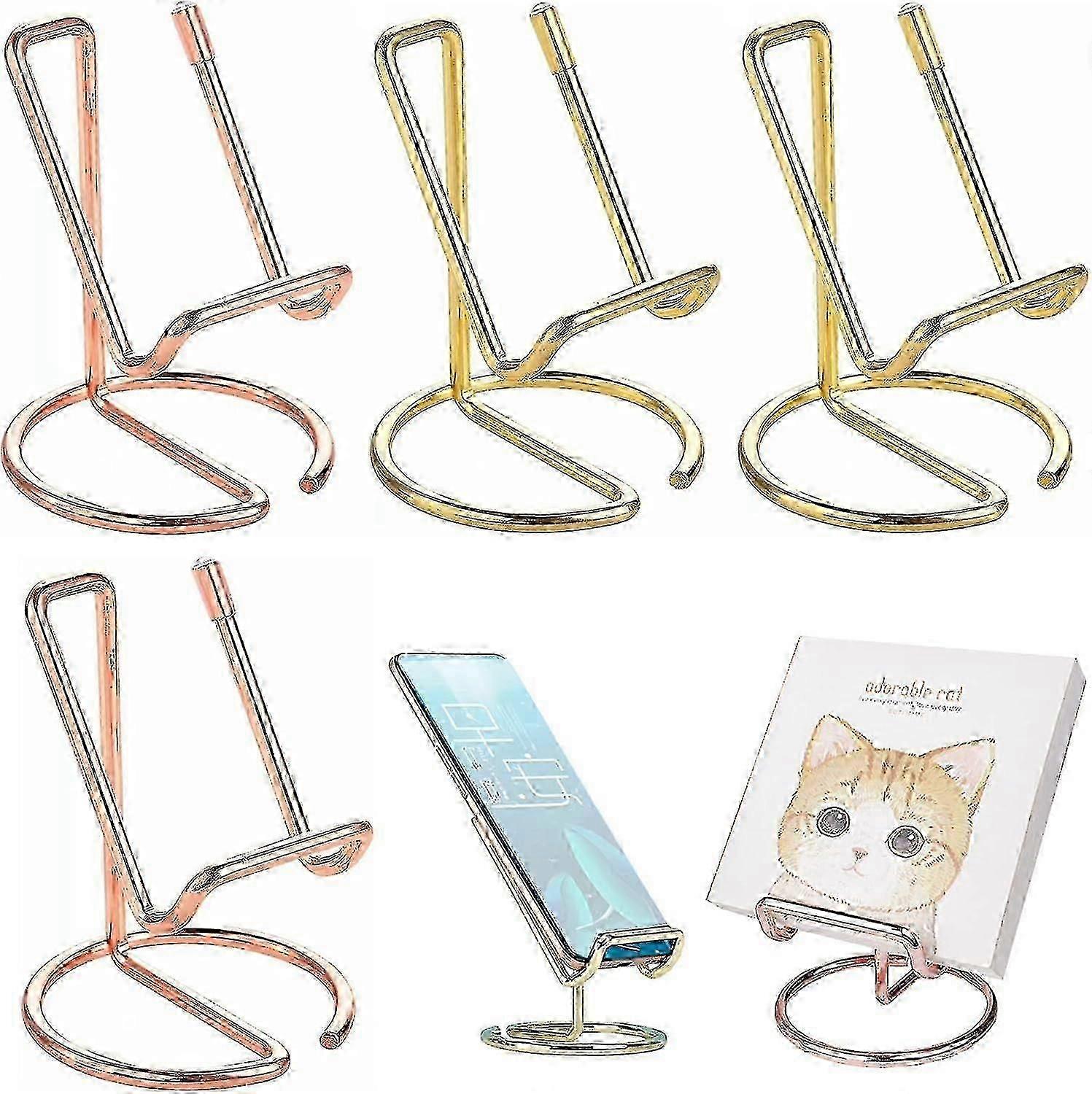 Decorative Plate Holder, 4 Pieces Iron Display Stand, Small Iron Easel Plate Holder, Iron Easel Plate Holder, Tablet And Phone Holder