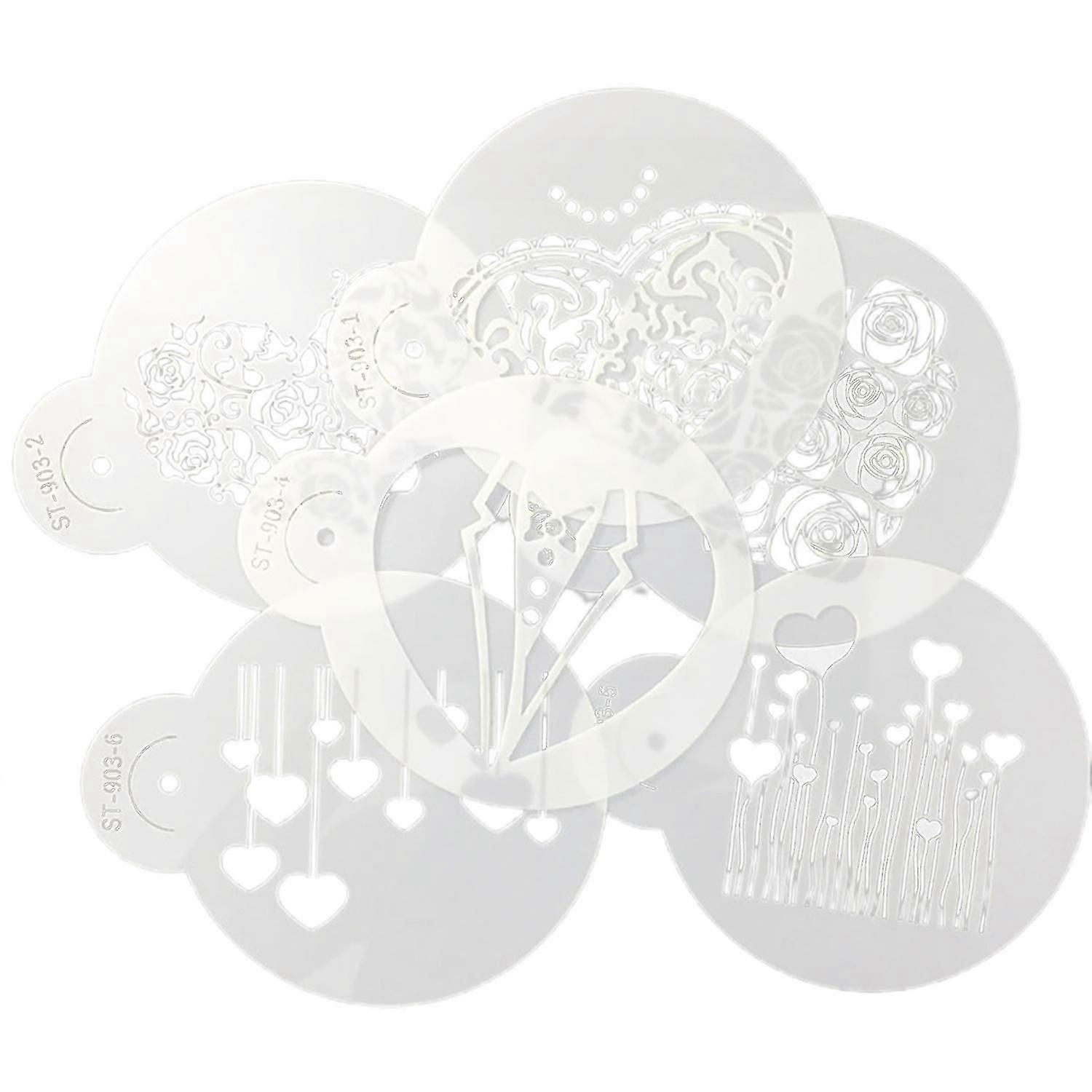 OuZhan 1 Set Heart Pattern Cake Decoration Template Non-stick PET Children Holiday Cake Rim Template