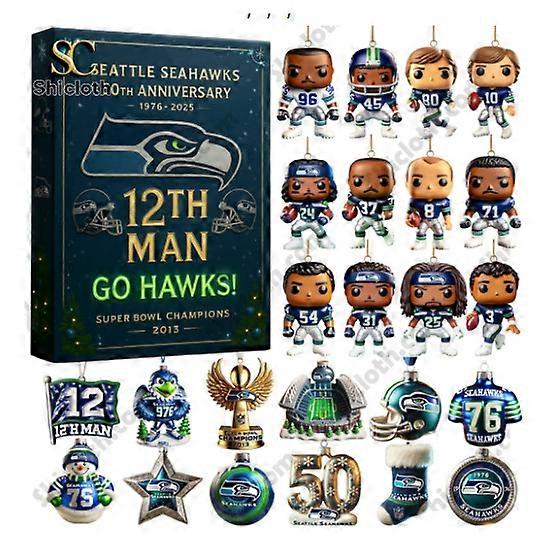 Seattle Seahawks NFL 50th Week Christmas Tree Decor Acrylic Pendant