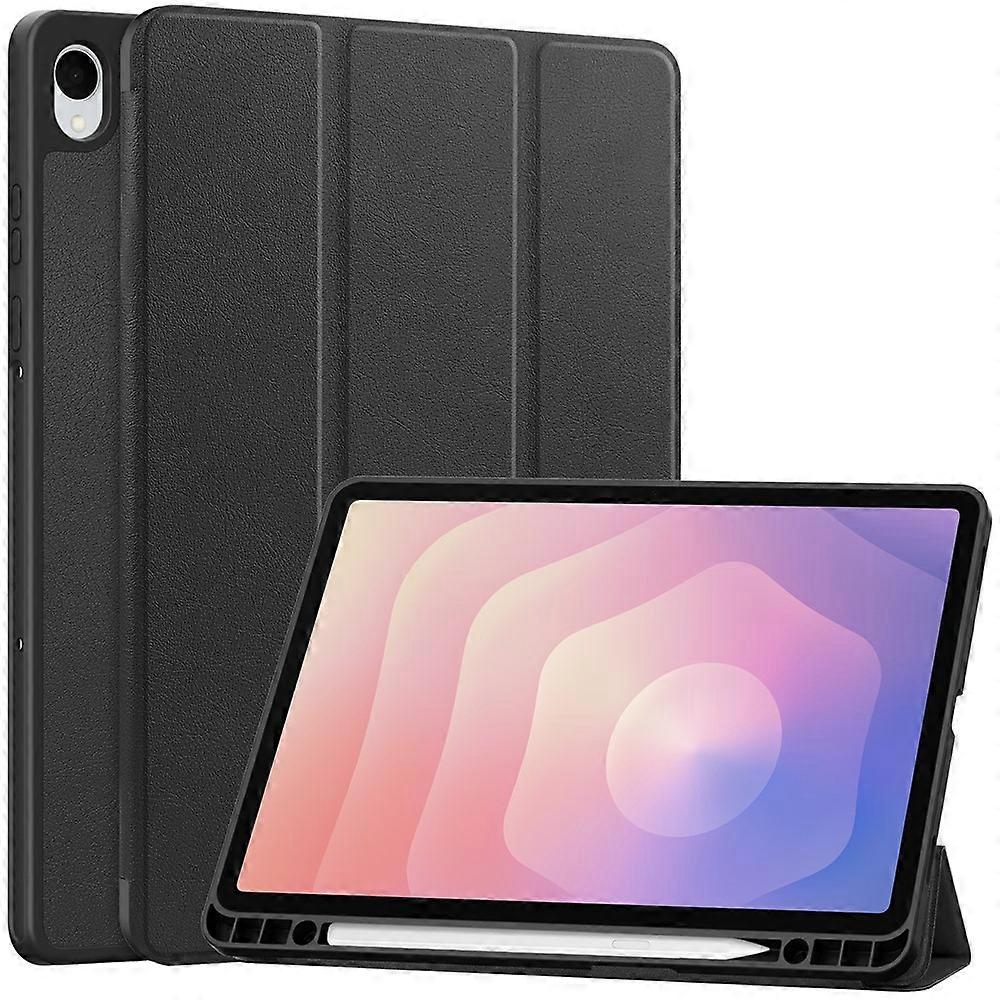 Compatible avec Samsung Galaxy Tab S11 Stand Case Housse de tablette en cuir absorbant les chocs avec fente pour stylet