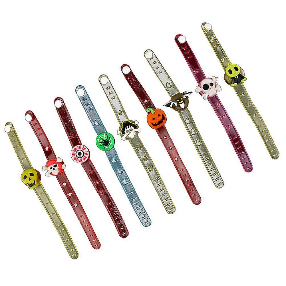 Halloween Wrist Strap with LED Light for Decoration 12Pcs Assorted Color Bracelets