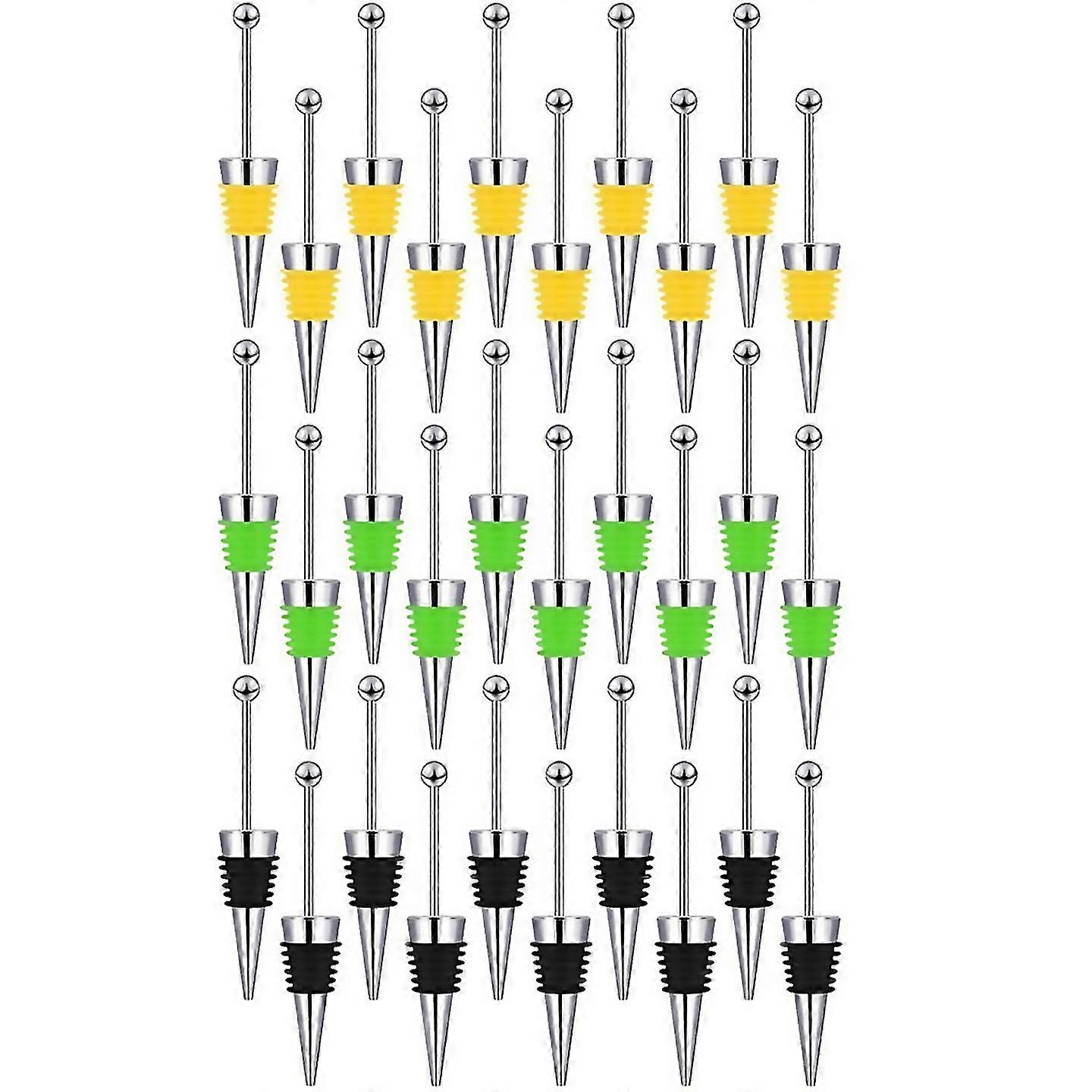 For 30 Pcs Beadable Wine Stoppers For Wine Bottles Decorative Beaded