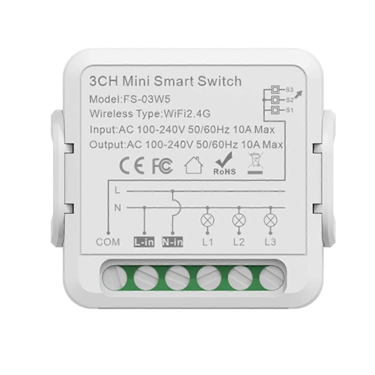 Tuya Smart Wifi Switch Smart Home DIY Breaker 3 Gang