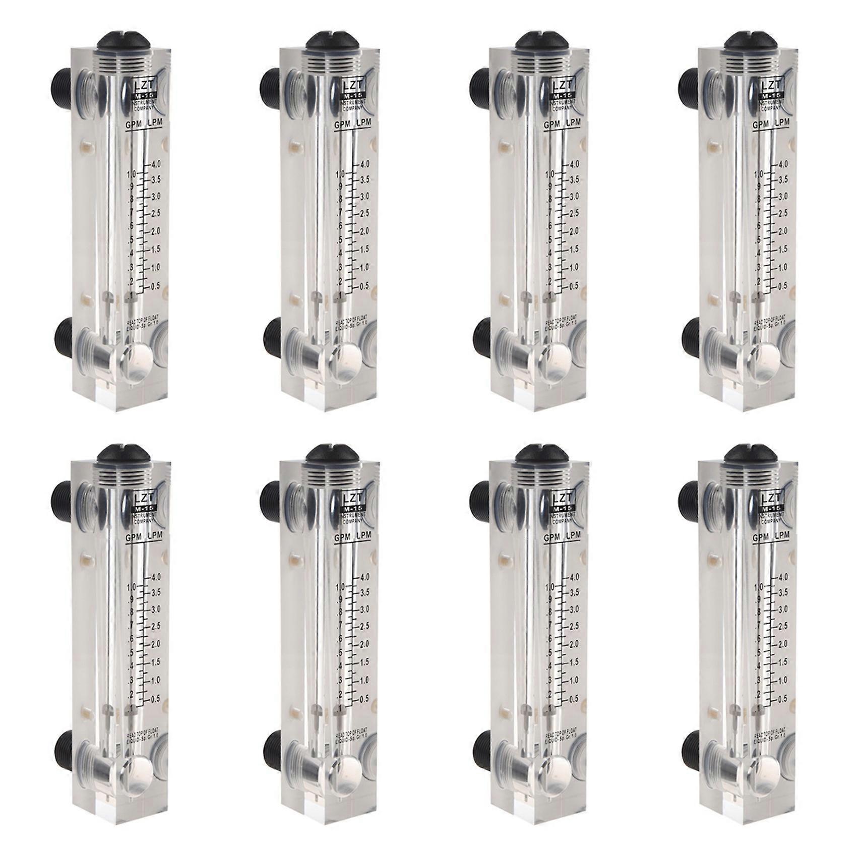 8X Black Adjustable Knob 0.1-1 GPM Panel Type Water Flow Meter -15