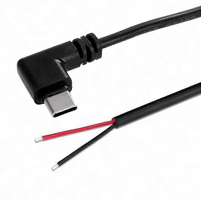 25cm/1m/2m USB C Male to 2Pin Open End Power Cord 5V 3A 22AWG for LED Lights Router Fan Camera