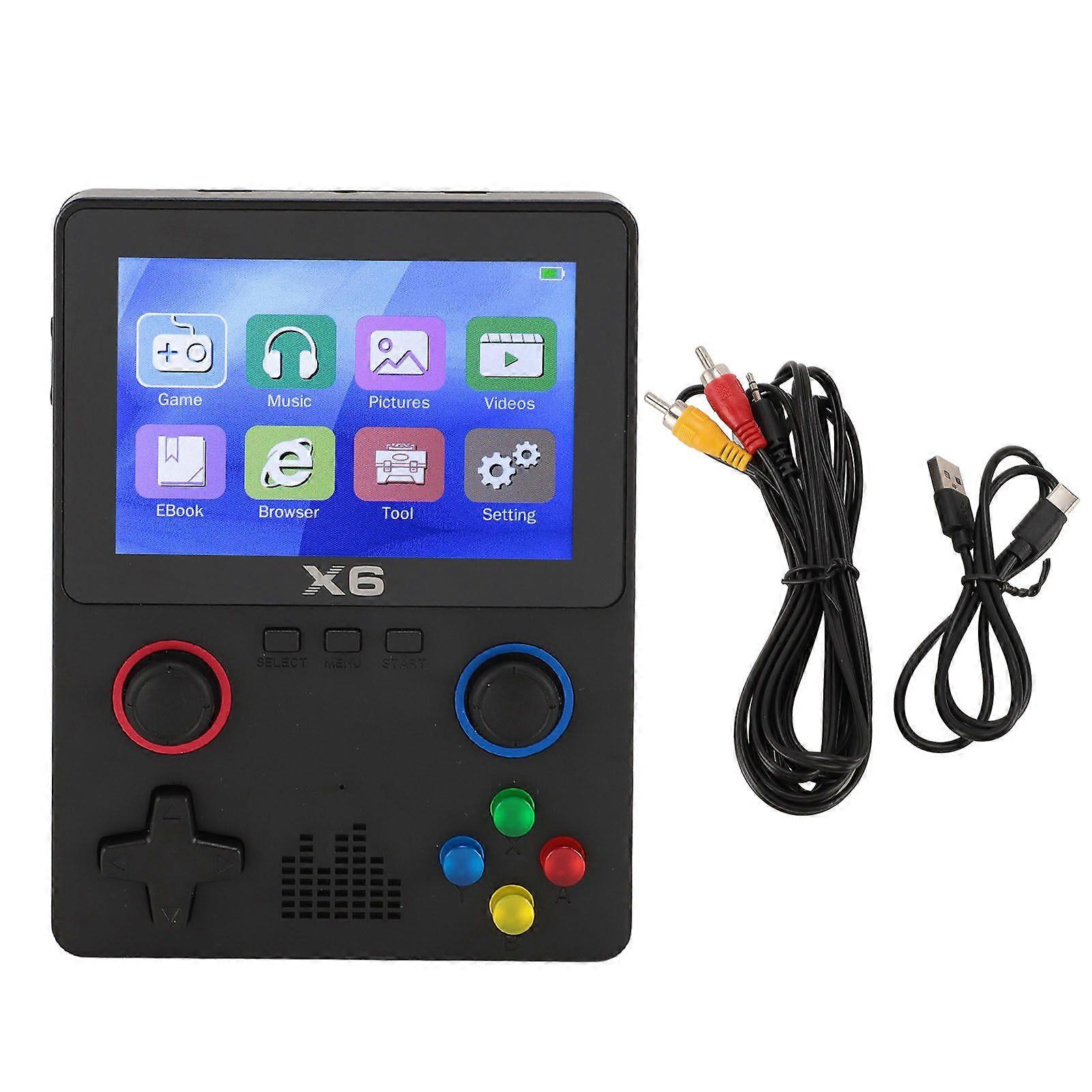 Handheld Game Console with 32G Memory Card Retro Gaming Console Supported 11 Emulators 3.5 Inch IPS Screen 2000mAh Battery Black