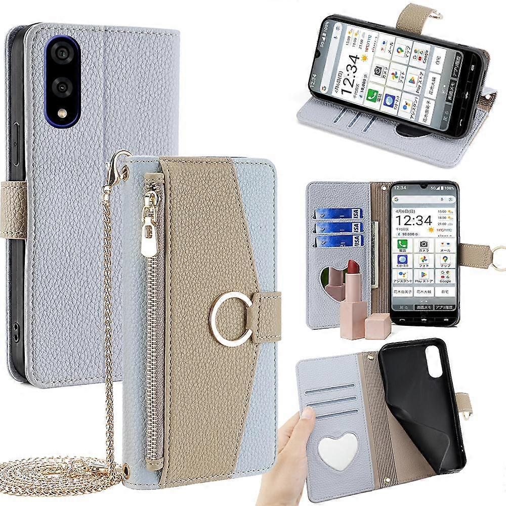 Crossbody Litchi Texture Leather Phone Case For Kyocera Basio Active3