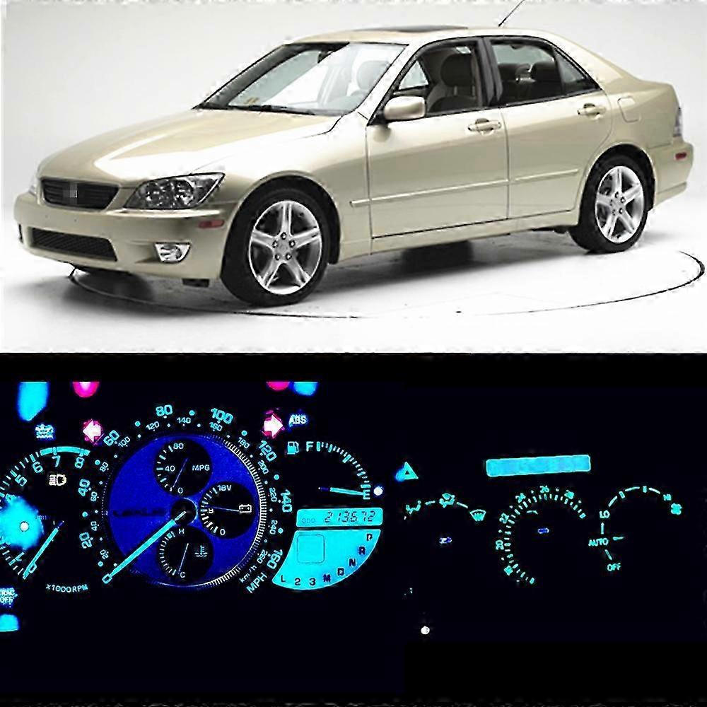LED light instrument kit for Lexus IS300 2001 - 2005, 12 parts, gauge panel, dashboard bulb, climate control lights, clock - white 2025