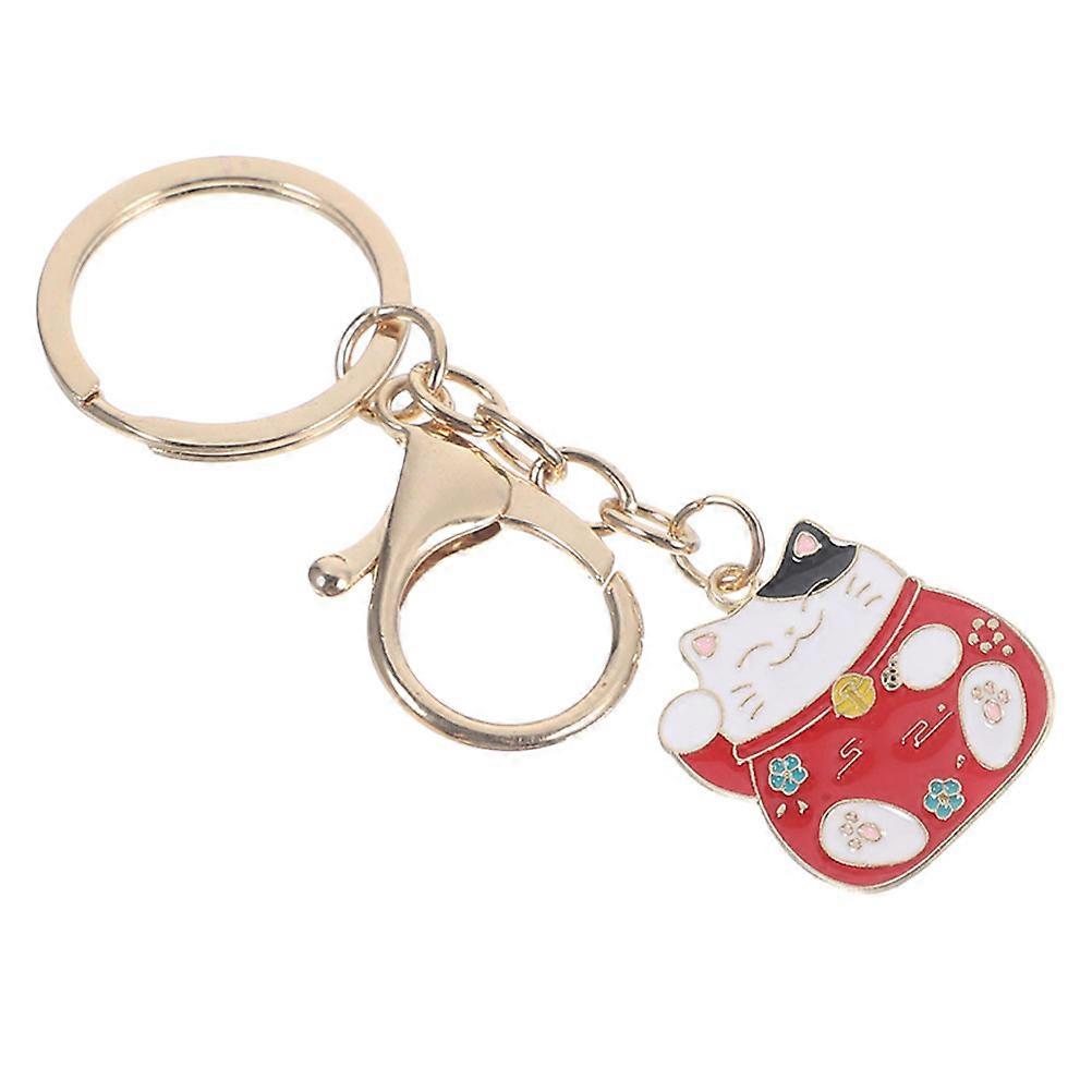 Luck Cat Keychain Red Pendant Decoration Multifunctional 4Pcs