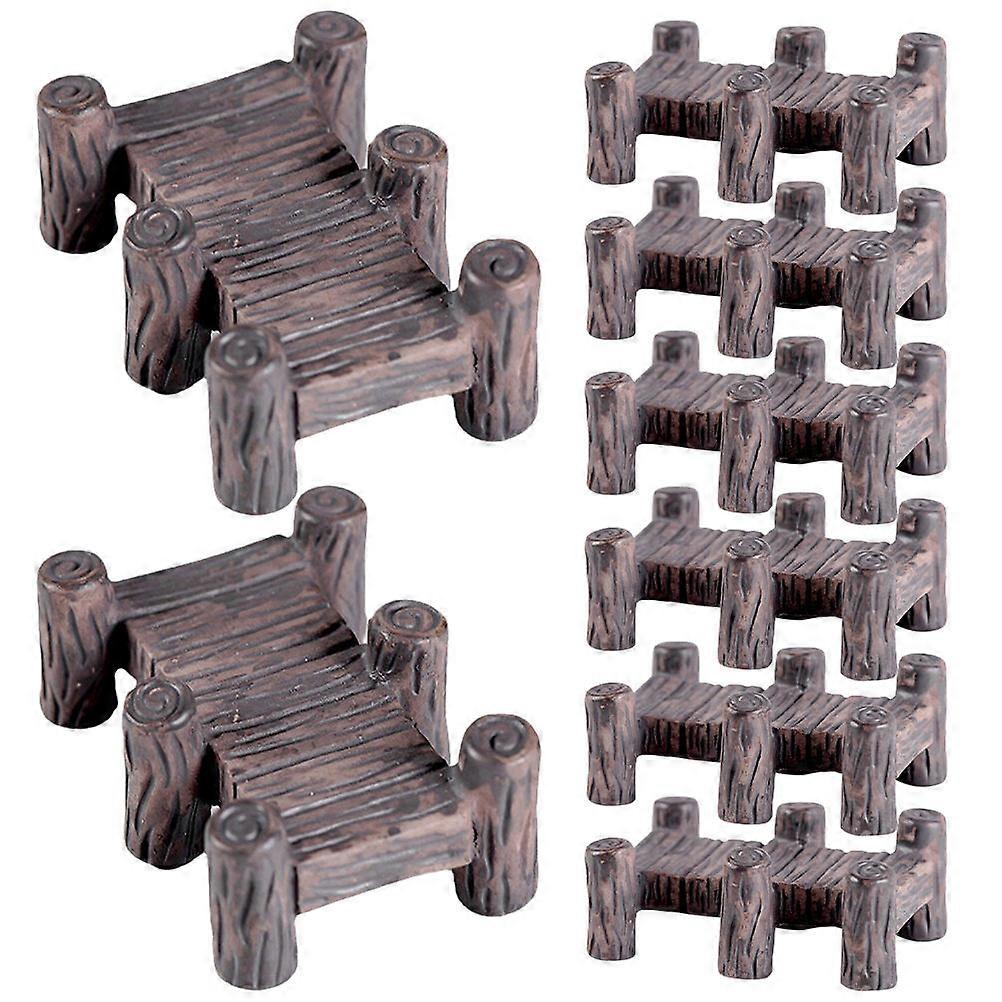 Miniature Bridge Model for DIY with 32Pcs Resin Bridge Garden Decor