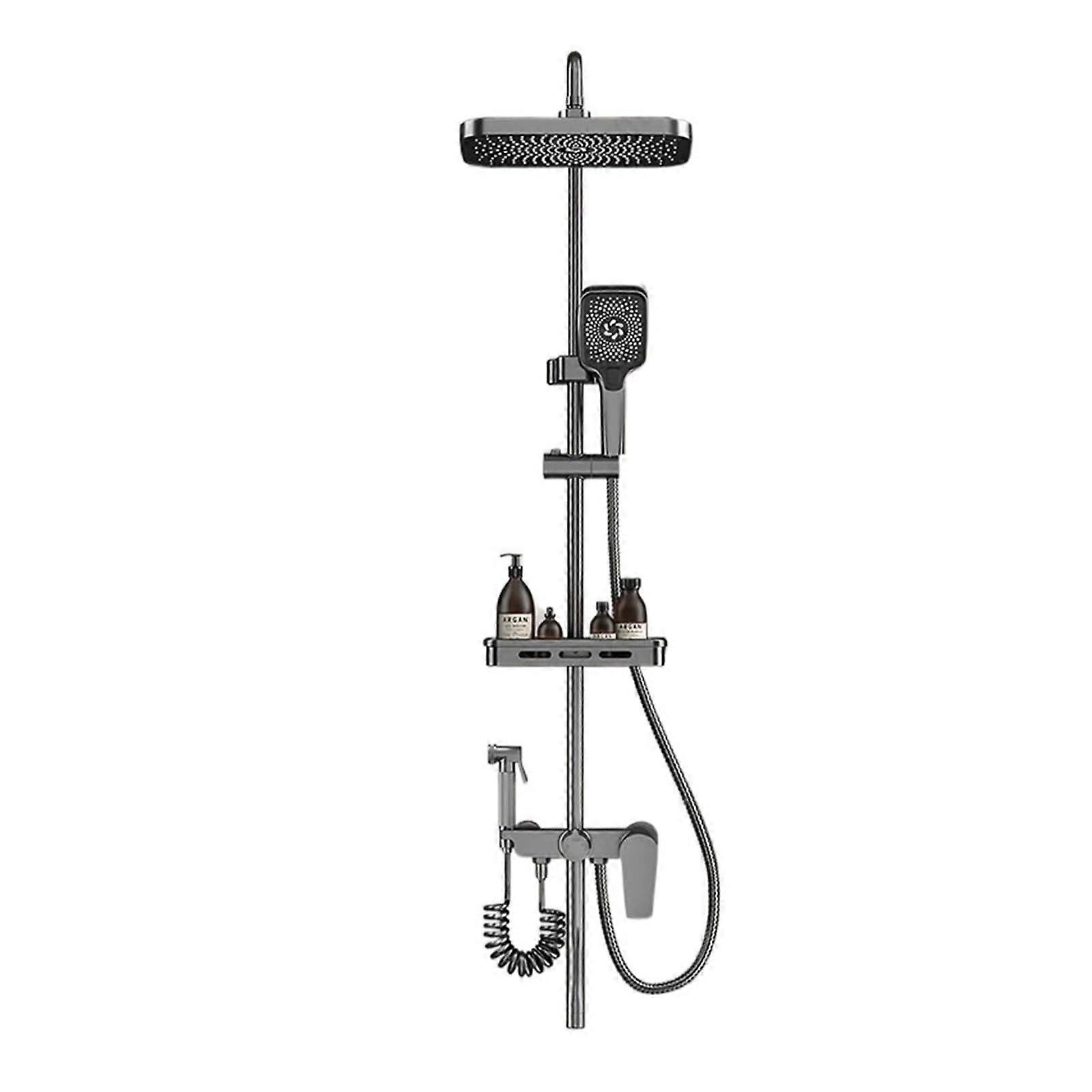 Multi-Mode Adjustable Shower Set Rain Shower System with Water-Saving Handheld Nozzle B-Grey 4th Gear Bathroom Accessories