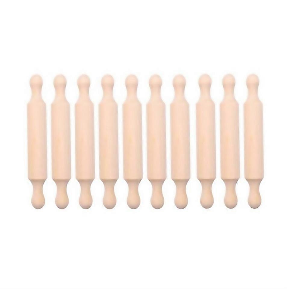 For 7in Wooden Mini Rolling Pin Long Kitchen Baking Small Dough 10pcs