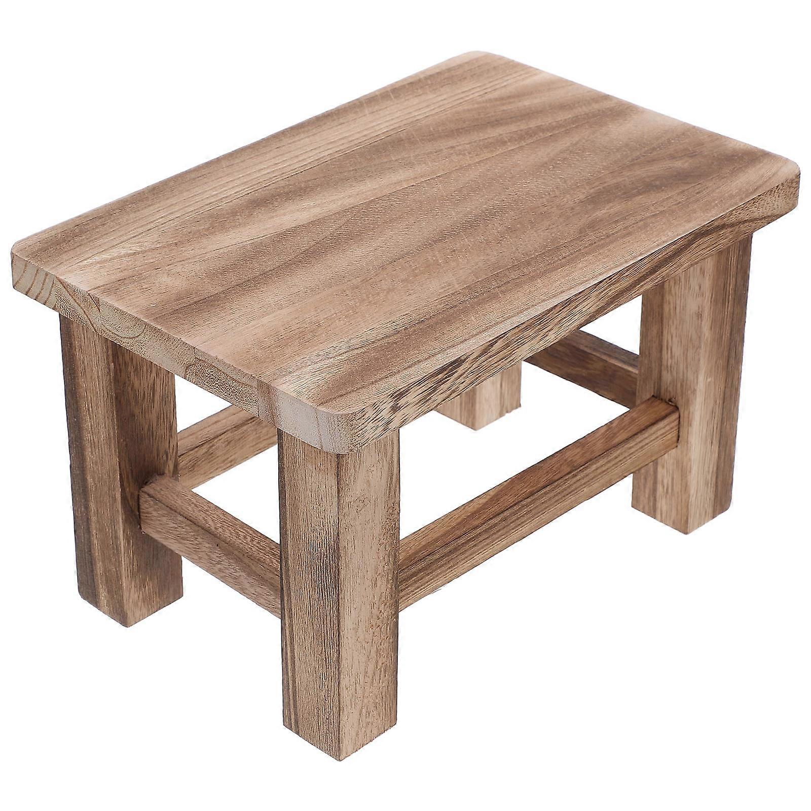 Wooden Step Stool for Office Bedroom Bathroom Square Shape Practical Multi Color 1Set