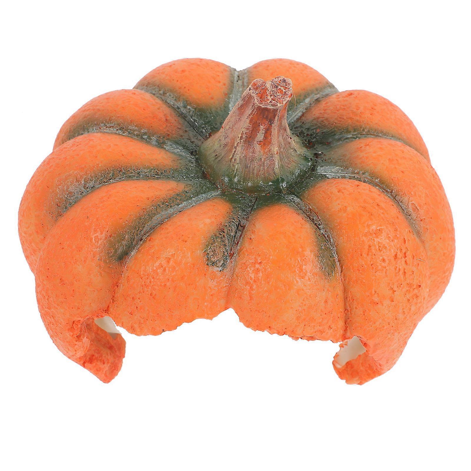 Resin Pumpkin Hideout Ornament Shrimp Habitat 13x13x12cm Ideal For Fish Enthusiasts 1Set