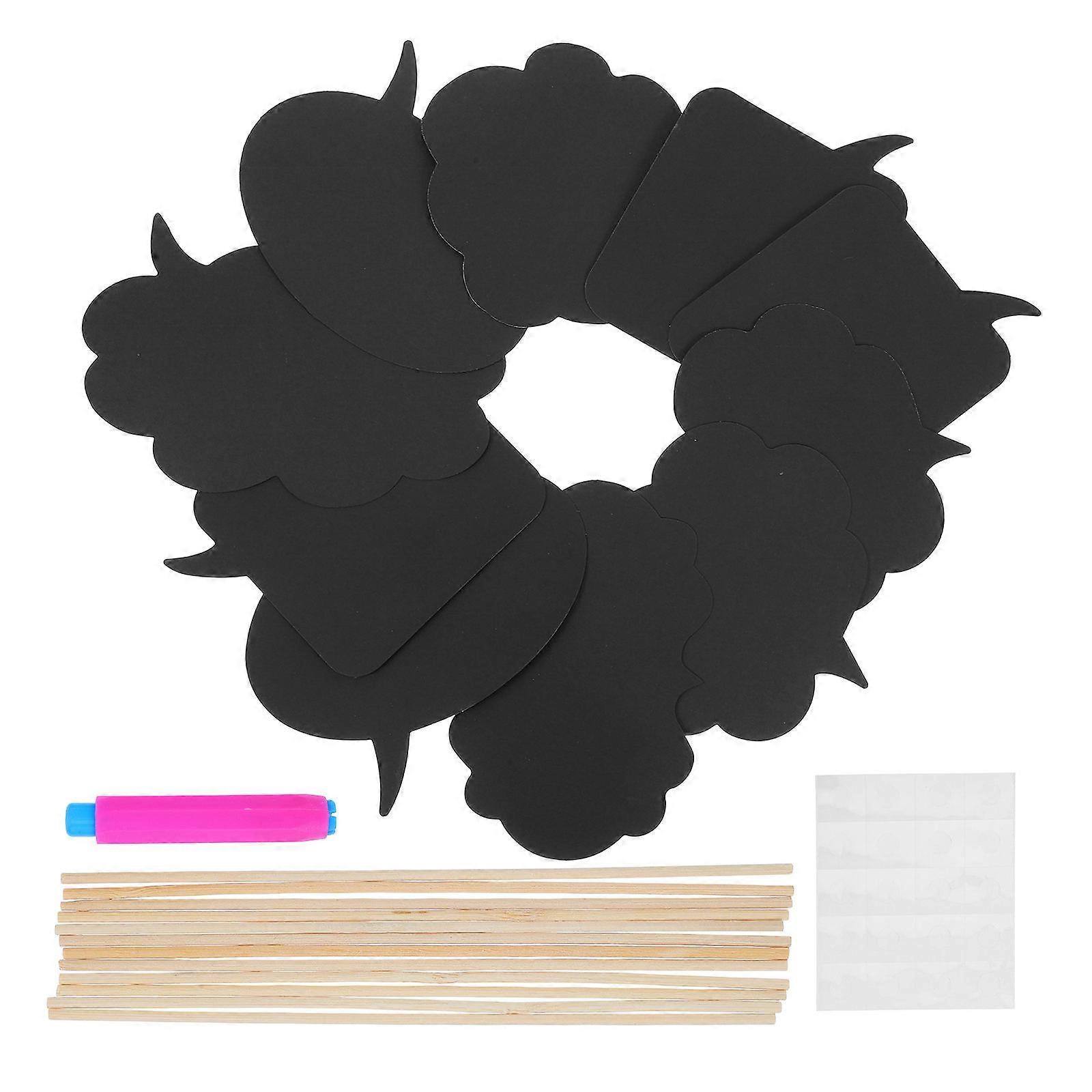 Black Wedding Card Photo Booth Props for Decor 2Sets DIY Writable Creative Fun