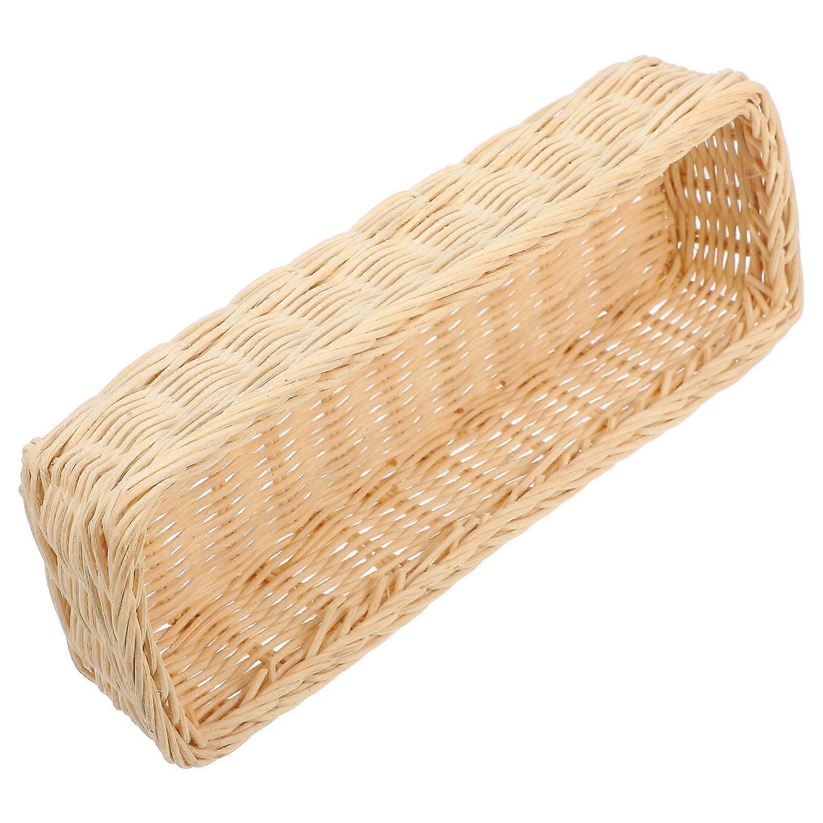 Utensil Basket for Table with Cutlery Storage 2Pcs Woven Rattan Holders