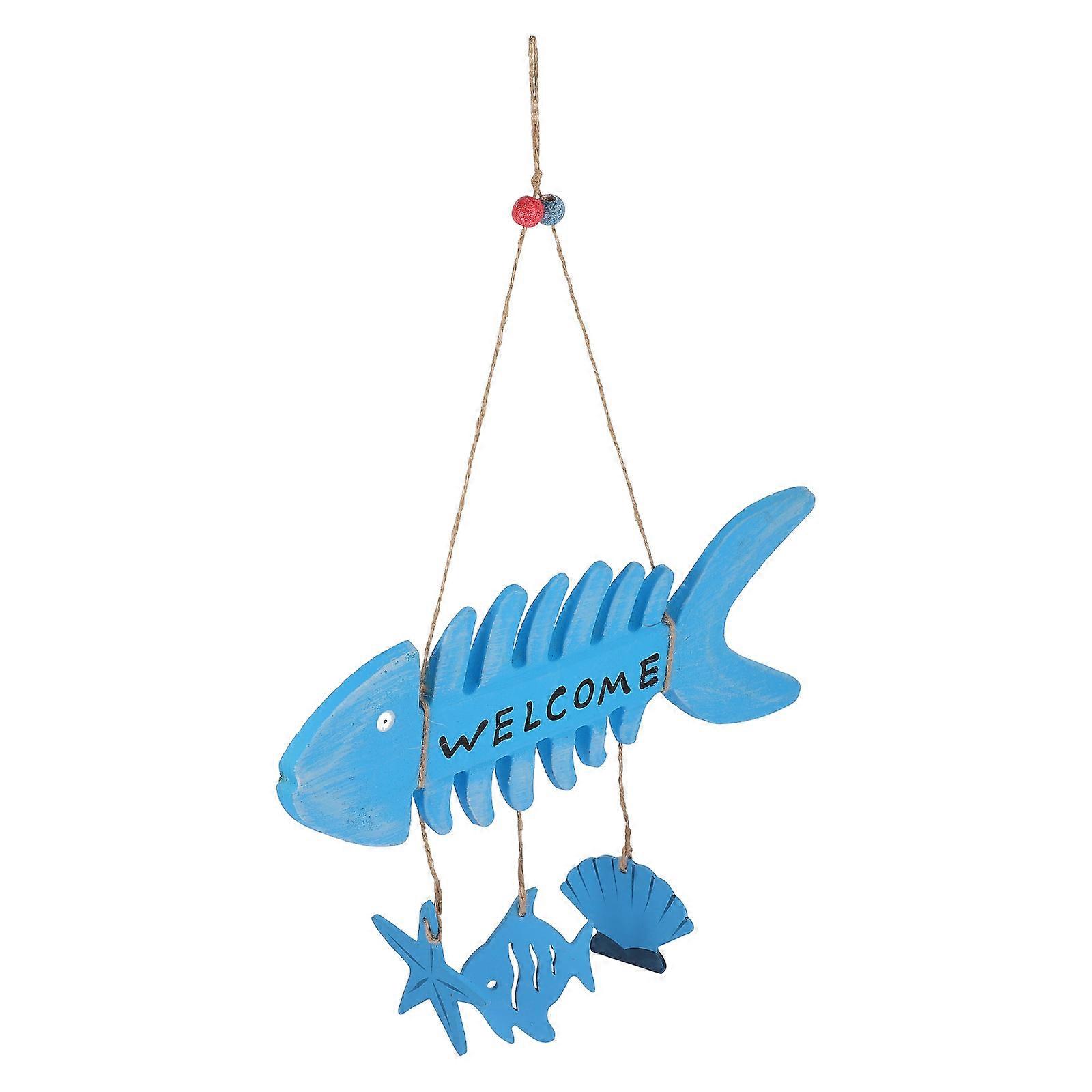 Welcome Hanging Boards Wooden Fish Bone Welcome Plate for Home 2Pcs