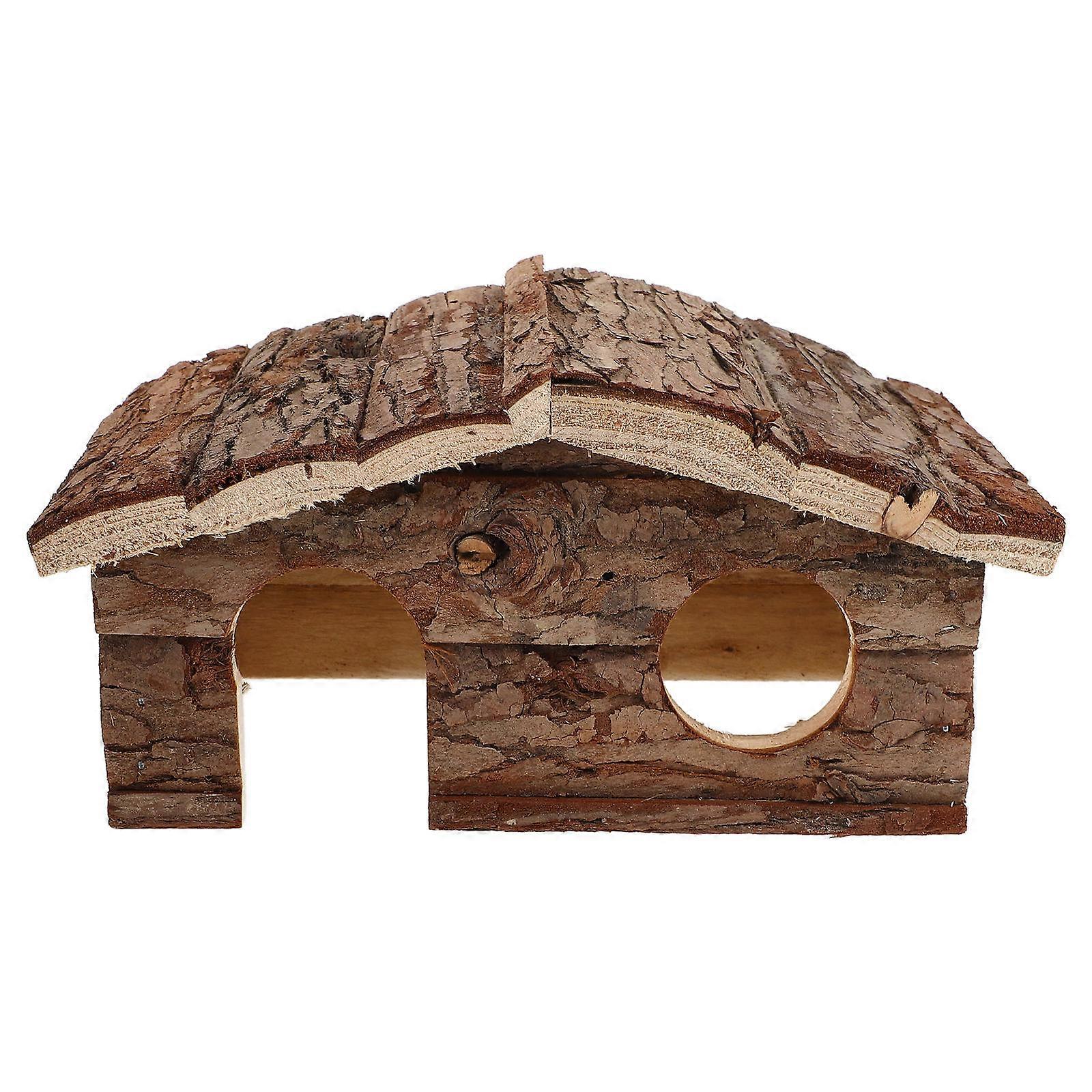 Hamster Accessory 2Pcs Wood Hideout Comfortable Living Space For Hamster Indoor Use