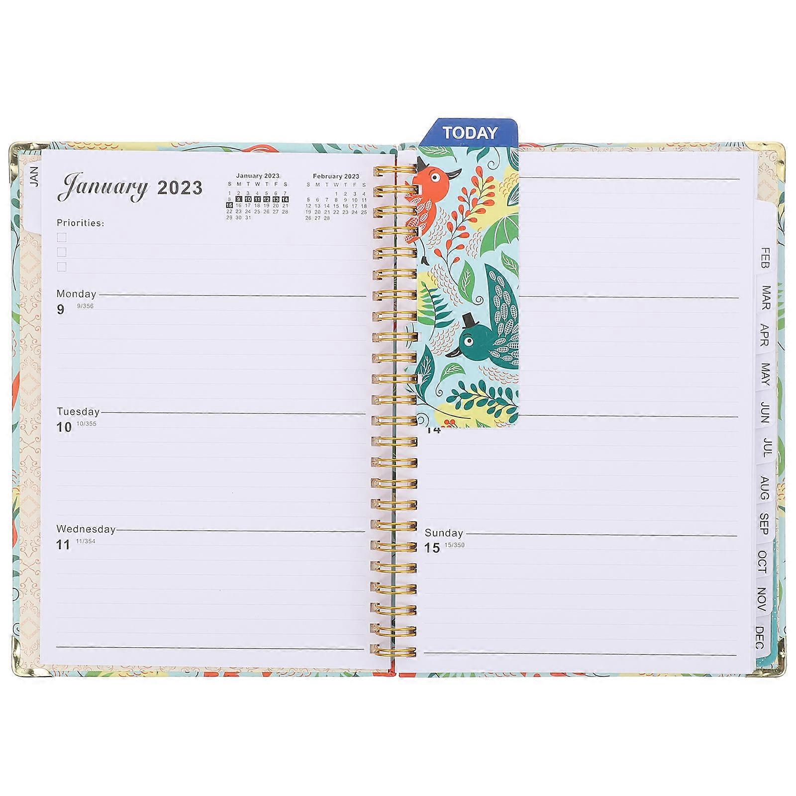 Coil Design English Planner Notepad For Travel And Office Note Taking 2Pcs Lightweight Agenda