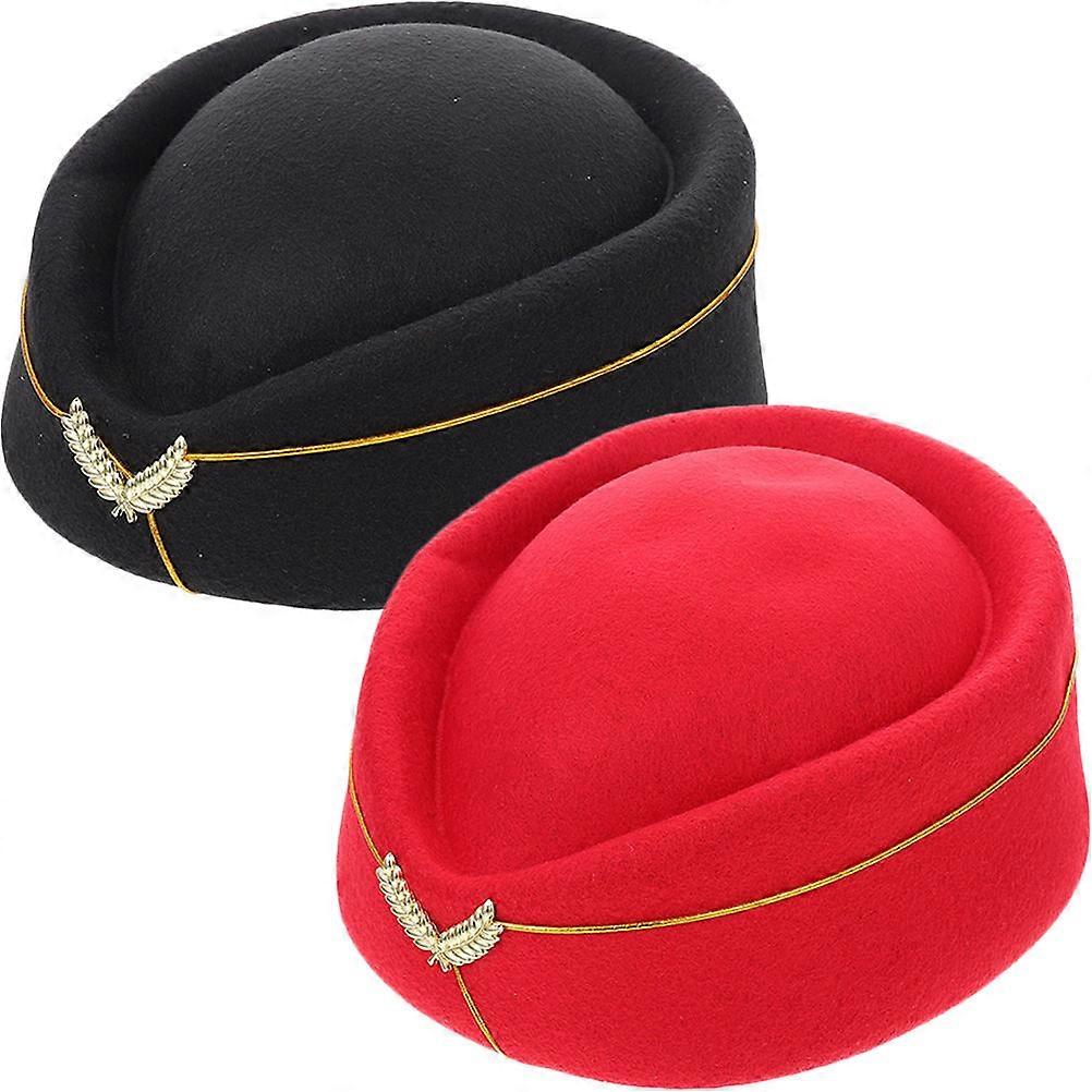 Stewardess Hat Flight Attendant Hat for Uniform 4Pcs Assorted Colors