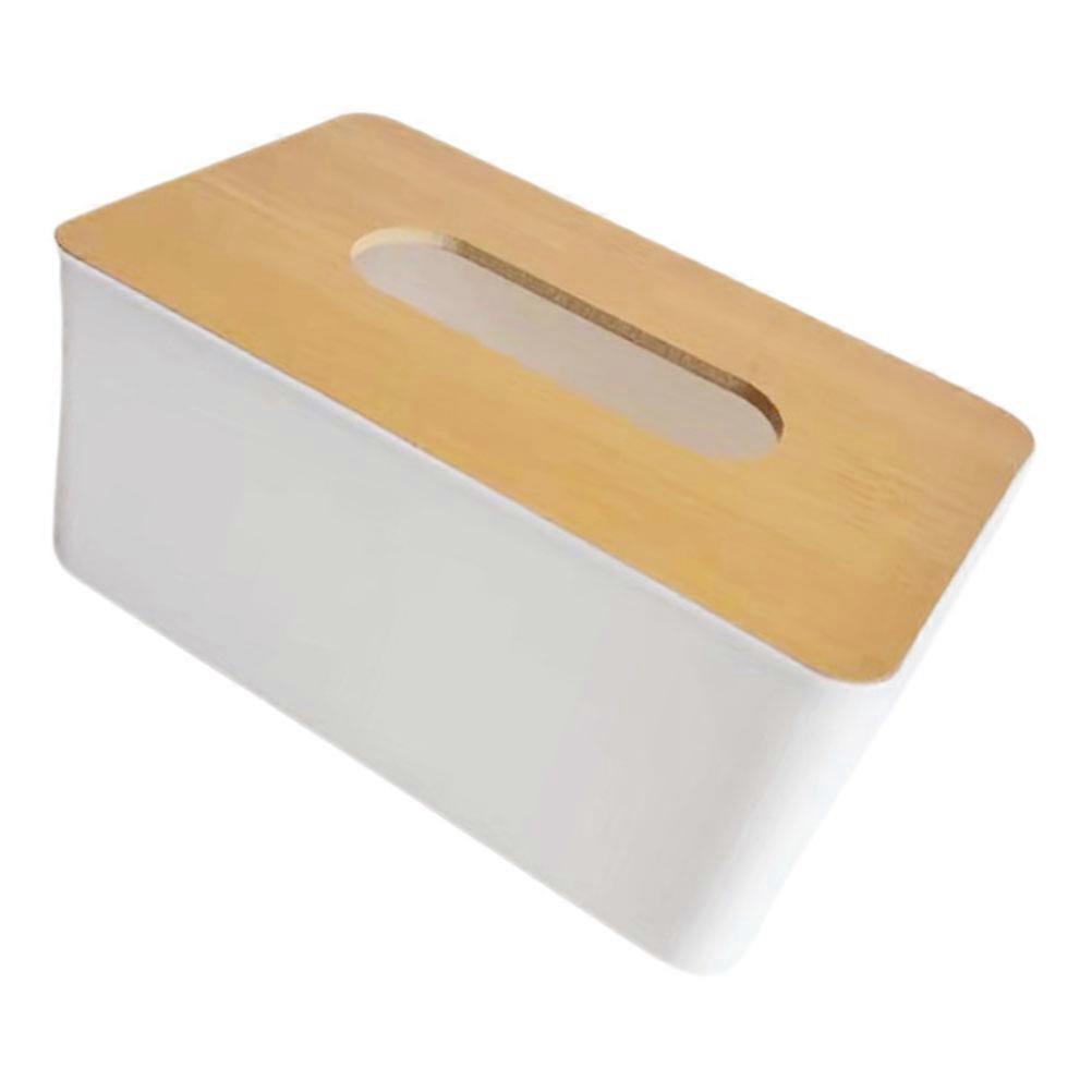 Wooden Rectangle Tissue Box Cover Brown for Storage 4Pcs Set