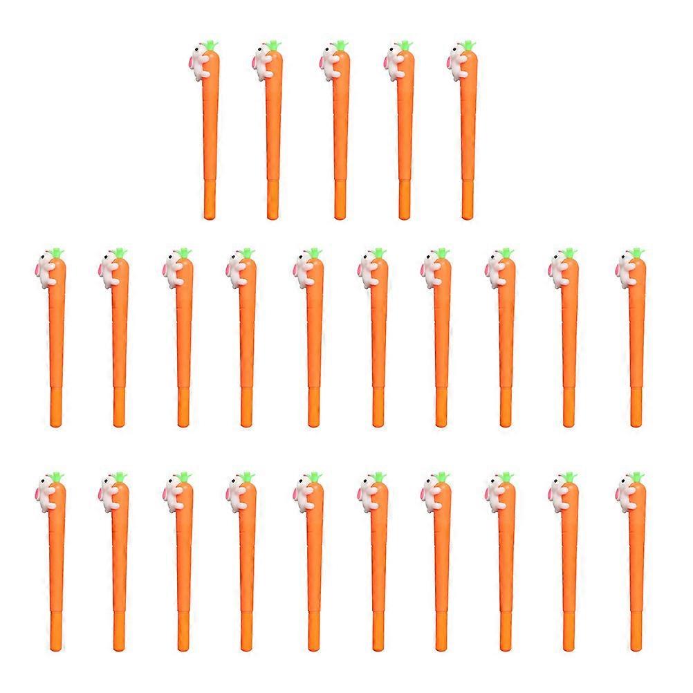 Gel Pen for Student Rabbit Carrot Shape for Writing Use 50Pcs Black Ink