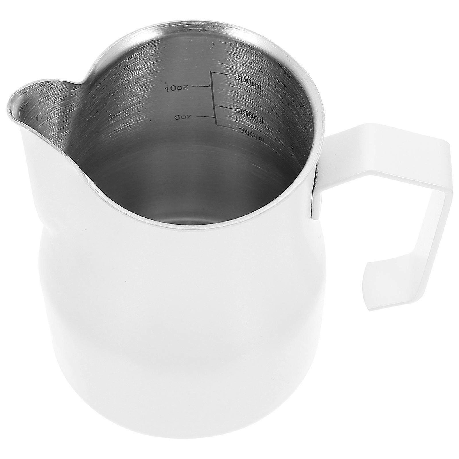 Milk Froth Cup White for Espresso Steaming Task 2Pcs Household Set