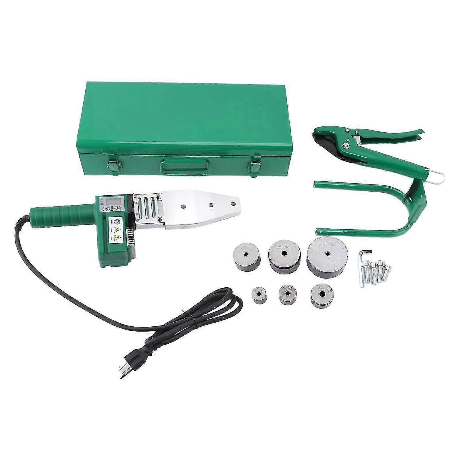 آلة لحام الأنابيب المهنية العرض الرقمي طاعون المجترات الصغيرة البولي بيوتين PE أنابيب المياه البلاستيكية الساخنة تذوب الانصهار لحام الأخضر